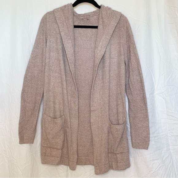 Barefoot Dreams Cozylite Open Front Hooded Cardigan Size Small Pink Dusty Rose - Picture 1 of 8